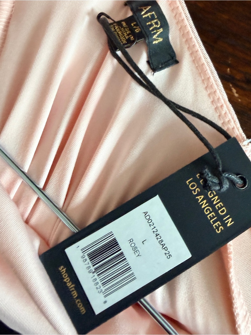 AFRM Sleeveless Halter Ruched Midi Dress in Blush NWT - Picture 7 of 7